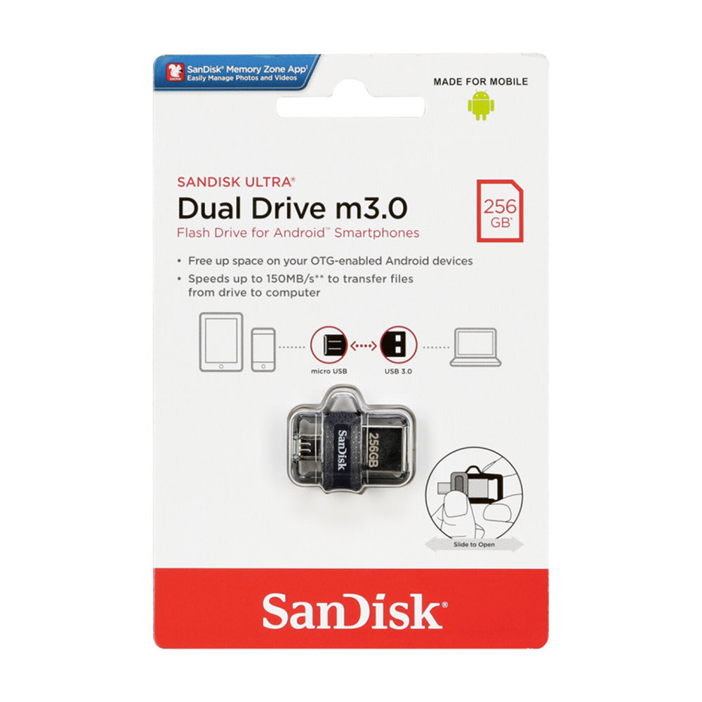 Sandisk Dual Drive M3.0 Flashdrive 256GB (4627381026916) Sandisk Dual Drive M3.0 Flashdrive 256GB (4627381026916)
